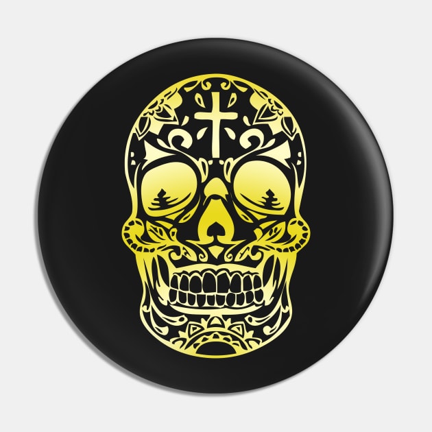 Yellow gradient skeleton design on black Pin by SamridhiVerma18