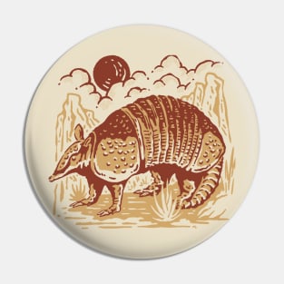 Armadillo Illustration Pin