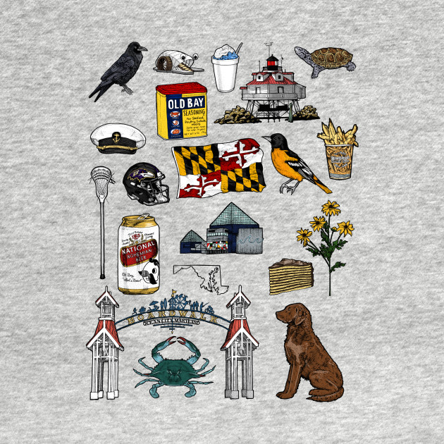 Disover Maryland Flash Sheet - Color - Maryland - T-Shirt