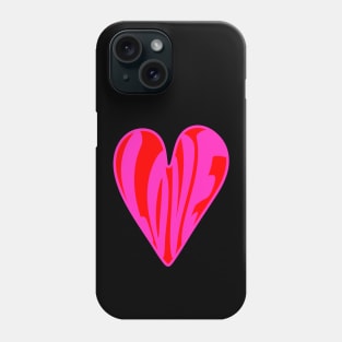 Hippie Style Love Heart, Pink and Red Phone Case