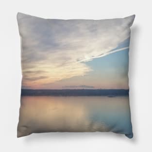 Beautiful photography of ocean waves and sunset sky landscape USA nature lovers Pillow