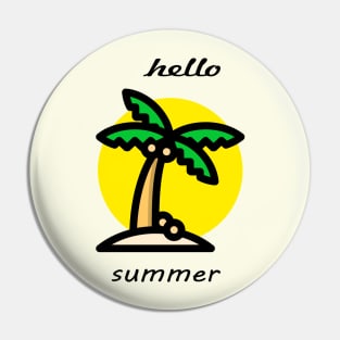 Hello Summer, Palms on the Beach Pin