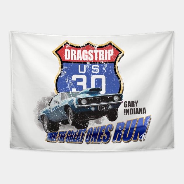 US 30 Dragstrip Camaro Tapestry by retrorockit