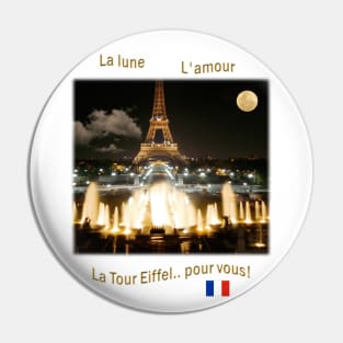 Eiffel Tower at Night 1972 Pin