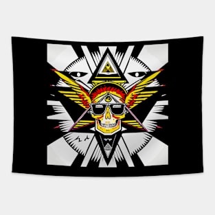 Chill Illuminati Skull Tapestry