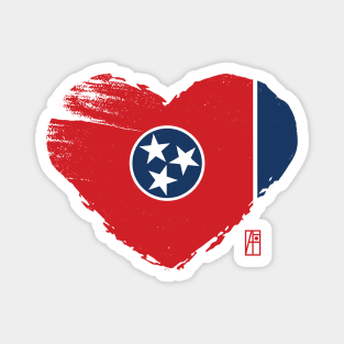 U.S. State - I Love Tennessee - Tennessee Flag Magnet