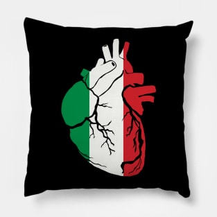 Anatomical heart design, Italy flag Pillow