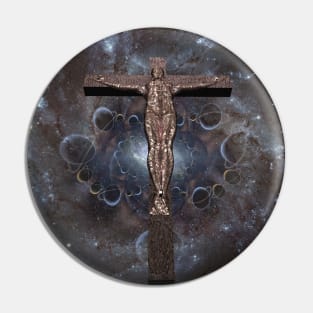 Crucified cyborg in space Pin