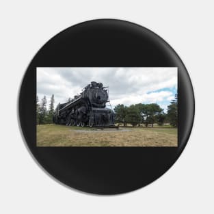 Steam locomotive on display Pin