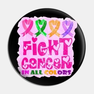 Fight Cancer In All Color Feather Breast Cancer Awareness Pin