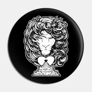 Heart of A Lion - White Outlined Version Pin