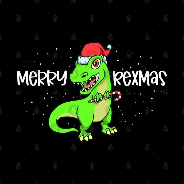 Merry Christmas with Dinosaur - Merry Rexmas by Modern Medieval Design