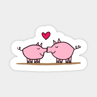 pig kiss Magnet