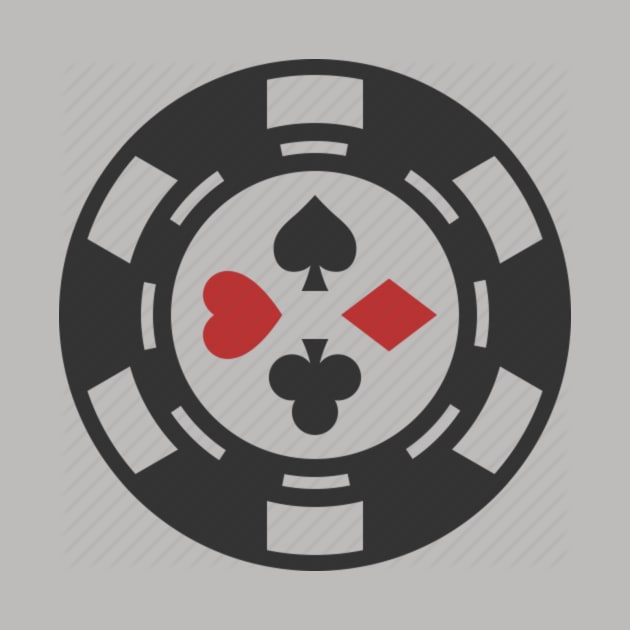 Four Suit Poker Chip by LefTEE Designs