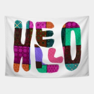 Quilted Patchwork Hello Design Tapestry