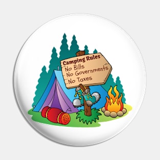 Camping Rules Pin