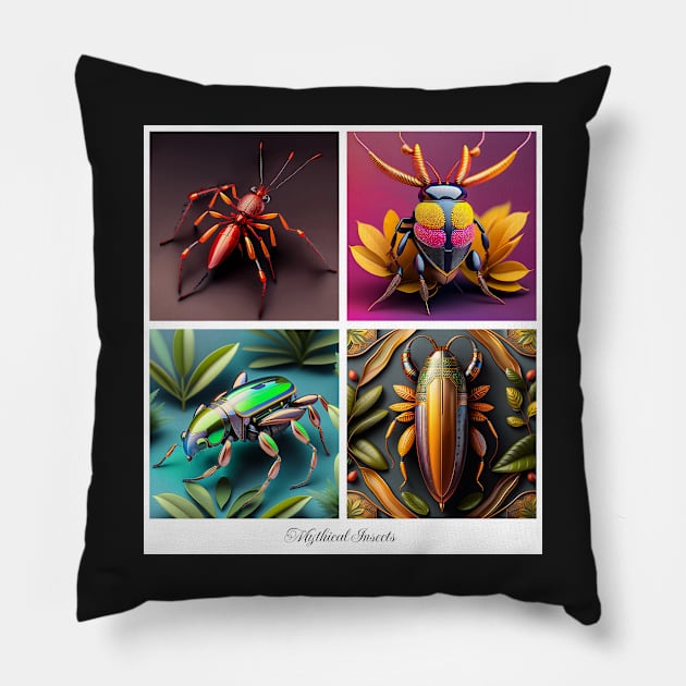 Large Mythical Insects Poster Pillow by ArtShare