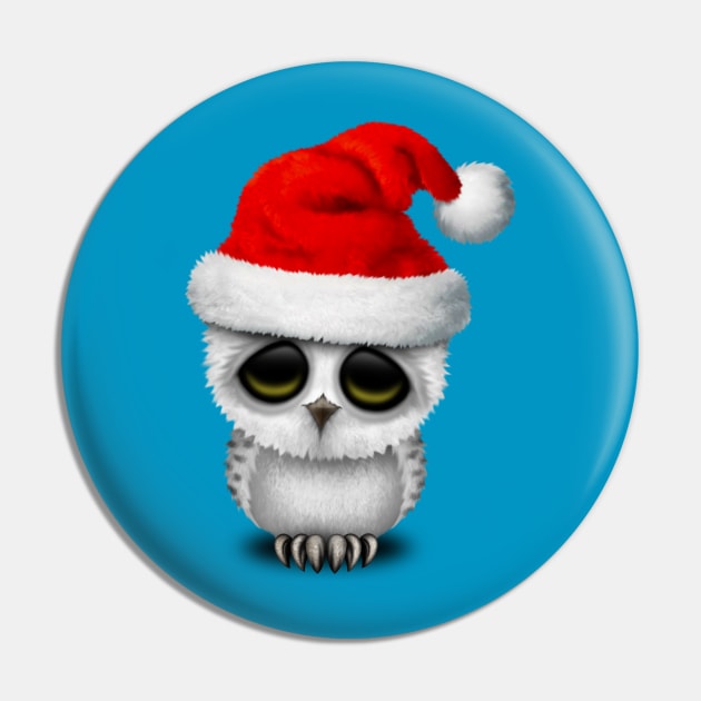 Baby Owl Wearing a Santa Hat Pin by jeffbartels