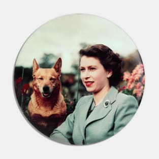 Queen Elizabeth and Corgi Pin