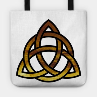 Celtic Trinity Knot Triquetra with Circle Rust/Gold Style Design Tote