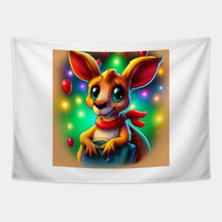 Cute Kangaroo Drawing Tapestry