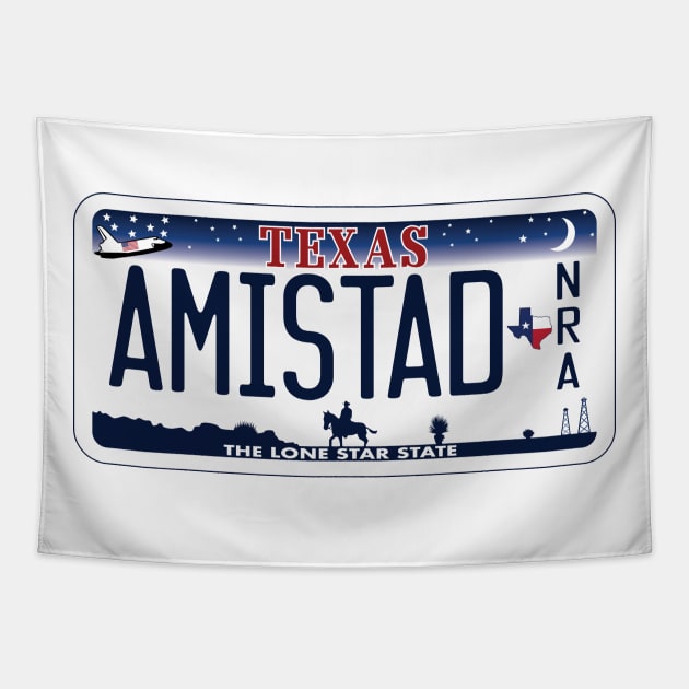 Amistad National Recreation Area license plate Tapestry by nylebuss