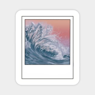 Wave with a Peach Coloured Sky in a frame Magnet