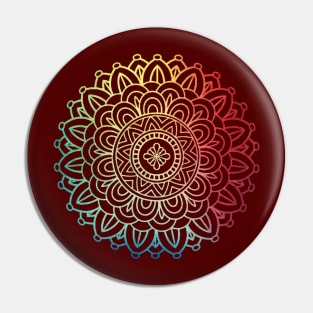 Colorful boho mandala in rainbow look Pin