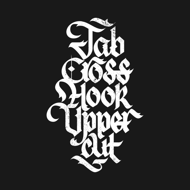 Jab Cross Hook Upper - White Distressed by polliadesign