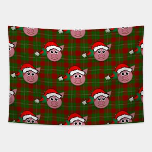 christmas pig Tapestry