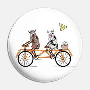 Cows on a tandem bike Pin