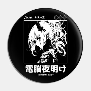 Japanese Cyberpunk Anime Girl Techwear Pin