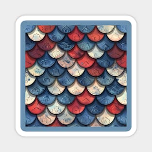 Red White and Blue Snake Skin Magnet