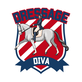 Dressage Diva Red and Blue T-Shirt