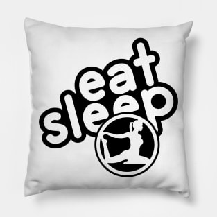 Eat Sleep Yoga - black Pillow