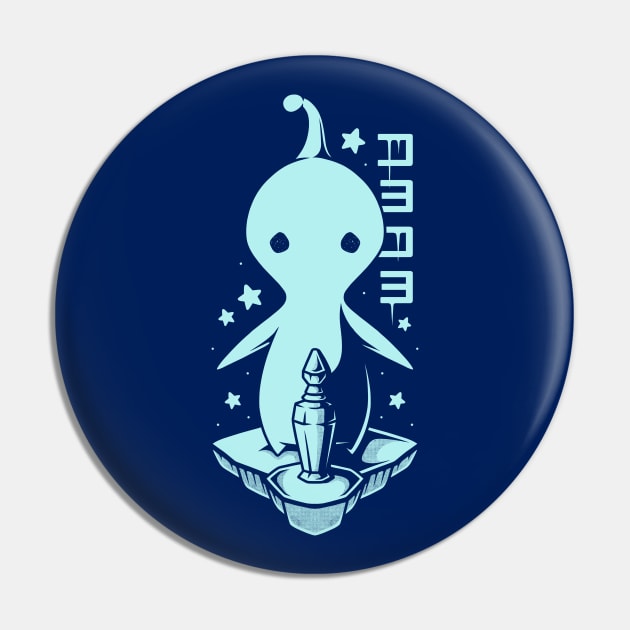 PuPu Blue Alien Pin by Alundrart