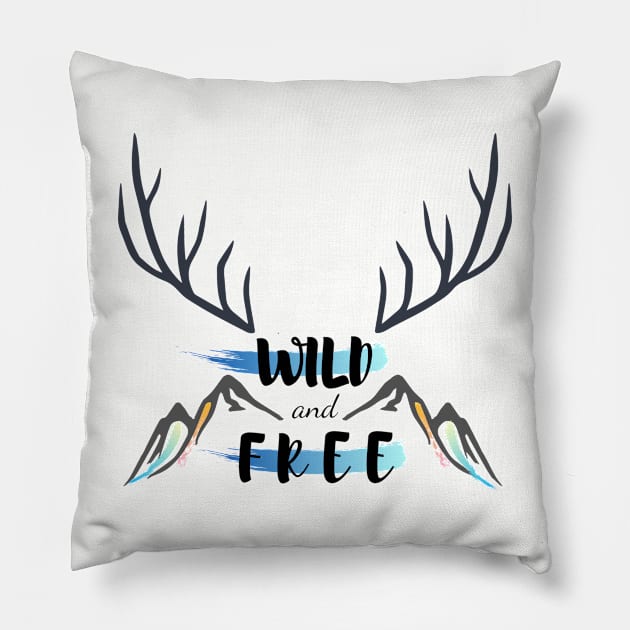Wild and Free Pillow by WeStarDust