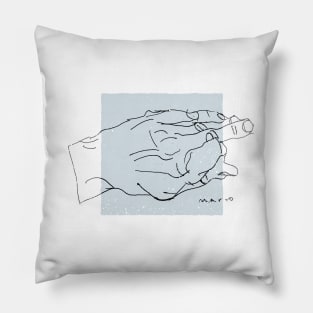 fine art line drawing of a hand 2 Pillow