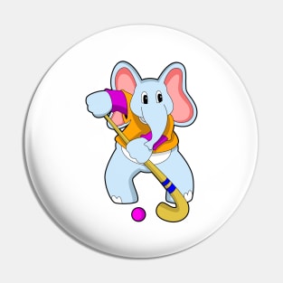 Elephant at Hockey with Hockey bat Pin