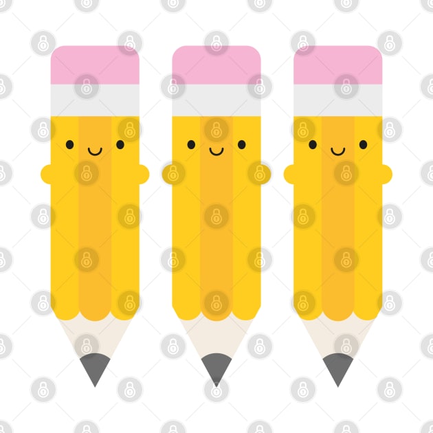 Happy Kawaii Pencils by marcelinesmith