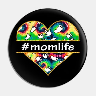 Hippie Heart Mom Life Pin