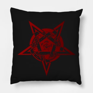 Red Wiccan Pentacle, Pentagram Pillow