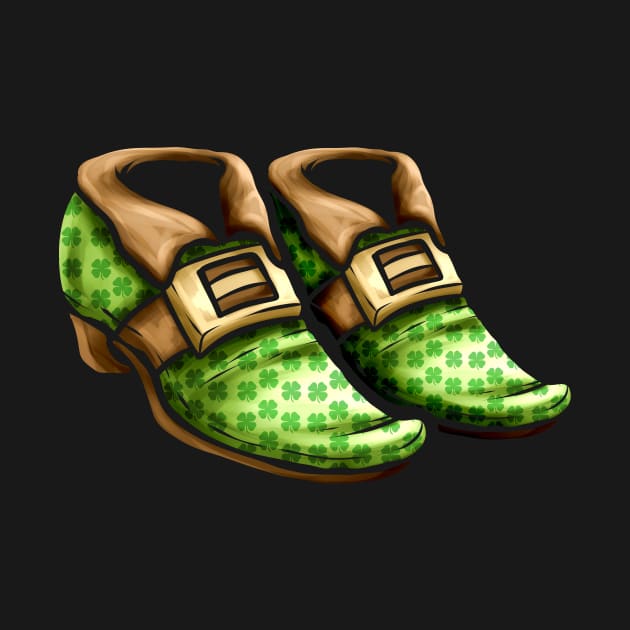 Green Shamrock Shoes Of A Leprechaun Worn On St Patricks Day by SinBle