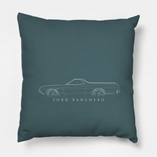 1972 Ford Ranchero - profile stencil, white Pillow