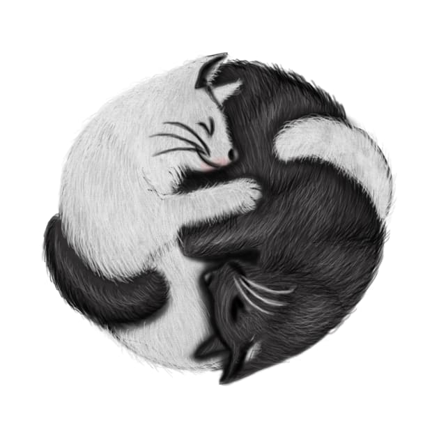 Yin Yang Cats Cat Lover Kitten Chinese Graphic by dukito