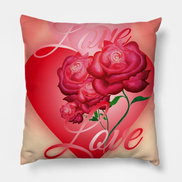 Love And Roses Pillow by ArtoJ