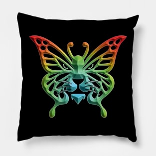 Wolf and butterfly 3d super soft blend drawing cute cool colorful Pillow