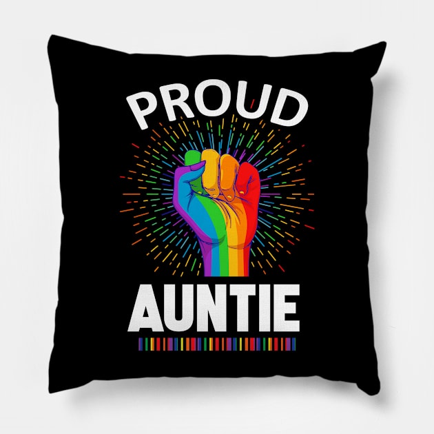 Proud Auntie Gay Lgbt Pillow by adrinalanmaji