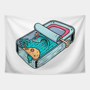 Beach Canned Sardines Tapestry