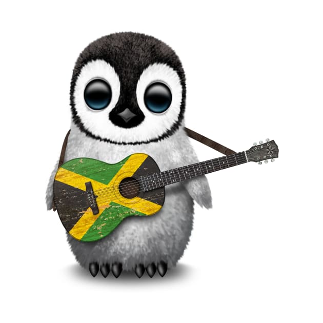 Baby Penguin Playing Jamaican Flag Guitar by jeffbartels